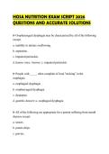 HOSA NUTRITION EXAM SCRIPT 2026 QUESTIONS AND ACCURATE SOLUTIONS