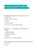 HOSA NUTRITION EXAM SCRIPT 2026 QUESTIONS WITH ANSWERS GRADED A&plus;