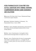 HOSA PHARMACOLOGY EXAM PREP 2026 ACTUAL QUESTIONS WITH VERIFIED ANSWERS COMPREHENSIVE REVIEW GUIDE SCENARIOS AND SOLUTIONS
