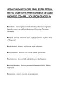 HOSA PHARMACOLOGY FINAL EXAM ACTUAL TESTED QUESTIONS WITH CORRECT DETAILED ANSWERS 2026 FULL SOLUTION GRADED A&plus;