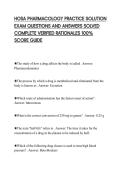 HOSA PHARMACOLOGY PRACTICE SOLUTION EXAM QUESTIONS AND ANSWERS SOLVED COMPLETE VERIFIED RATIONALES 100&percnt; SCORE GUIDE