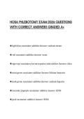 HOSA PHLEBOTOMY EXAM 2026 QUESTIONS WITH CORRECT ANSWERS GRADED A&plus;