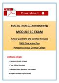 BIOD 331 Pathophysiology Module 10 Exam &vert; Portage Learning &vert; Latest 2026 Update&comma; A&plus; Graded 100&percnt; Verified