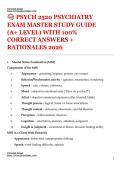 PSYCH 2520 &vert; PSYCHIATRY EXAM &vert; MASTER STUDY GUIDE &lpar;A&plus; LEVEL&rpar; &vert; WITH 100&percnt; CORRECT ANSWERS &plus; RATIONALES 2026