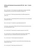 Writing and Professional Communication WPC 300 &ndash; Quiz 3 &ndash; Practice Material