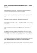 Writing and Professional Communication WPC 300 &ndash; Quiz 3 &ndash; Practice Material