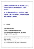 Lehne&rsquo;s Pharmacology for Nursing Care 12th Edition Test Bank &vert; Nursing Pharmacology Exam Questions &vert; NCLEX Pharmacology Practice &vert; MCQs with Rationales