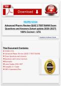 NURS 5334 Advanced Pharm&colon; Review QUIZ 2 TEST BANK Exam Questions and Answers &lbrace;latest update&rcub; 100&percnt; Correct &ndash; UTA