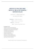 OpenStax Psychiatric Mental Health Nursing &ndash; Newest Exam &vert; 2026&sol;2027 Academic Cycle &vert; NCLEX-Aligned &vert; 150 Multiple-Choice Questions with Verified Answers