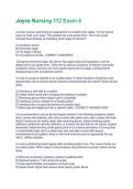 Joyce Nursing 112 Exam 4 Questions With Correct Solutions&comma; Already Passed&excl;&excl;
