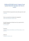 California PPO&sol;QM Security Company Exam Updated 2026-2027 Questions And Answers Latest&excl;&excl;