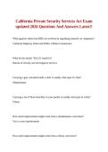 California Private Security Services Act Exam updated 2026 Questions And Answers Latest&excl;&excl;