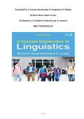 Test Bank For A Concise Introduction To Linguistics 6th Edition By Bruce Rowe&comma; Diane Levine &vert;All Chapters &lpar;1-14&rpar; Q&As Verified &vert;Grade A&plus; Assured &vert;ISBN 9781000781441