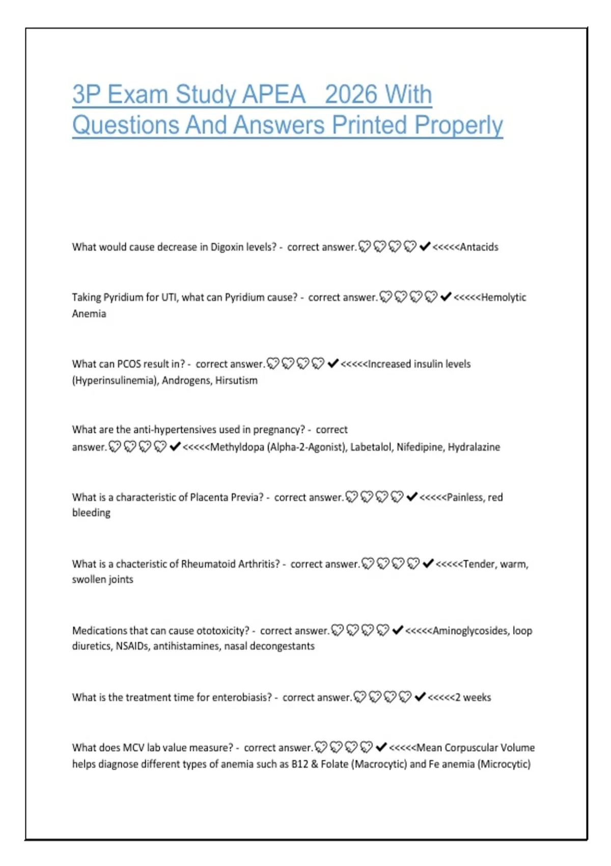 3P Exam Study APEA 2026 – Practice Questions and Fully Explained ...