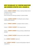 HPAT VOCABULARY 391 VERIFIED QUESTIONS  AND ANSWERS UPDATED 2026