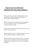 HRM ACTUAL EXAM PAPER 2026 QUESTIONS WITH SOLUTIONS GRADED A&plus;