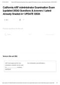 California ARF Administrator Examination Exam &lpar;updated 2026&rpar; Questions & Answers &vert; Latest Already Graded A&plus; UPDATE &vert;2026