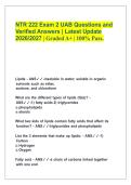 NTR 222 Exam 2 UAB Questions and Verified Answers &vert; Latest Update 2026&sol;2027 &vert; Graded A&plus; &vert; 100&percnt; Pass&period;