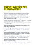 X100 TEST QUESTIONS WITH CORRECT ANSWERS 