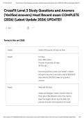 CrossFit Level 3 Study Questions and Answers &lpar;Verified Answers&rpar; Most Recent exam COMPLETE &lpar;2026&rpar; &lpar;Latest Update 2026&rpar; UPDATE&excl;&excl;