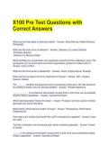 X100 Pre Test Questions with Correct Answers 
