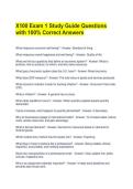 X100 Exam 1 Study Guide Questions with 100&percnt; Correct Answers 