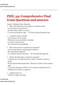 PHIL 341 Comprehensive Final Exam Questions and answers