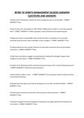 INTRO TO SPORTS MANAGEMENT QUIZZES ANSWERS QUESTIONS AND ANSWERS