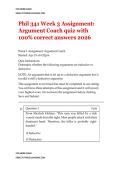 Phil 341 Week 3 Assignment&colon; Argument Coach quiz with 100&percnt; correct answers 2026