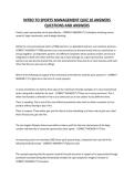 INTRO TO SPORTS MANAGEMENT QUIZ 10 ANSWERS QUESTIONS AND ANSWERS
