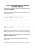 INTRO TO SPORTS MANAGEMENT QUIZ 2 ANSWERS QUESTIONS AND ANSWERS