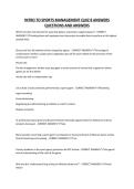 INTRO TO SPORTS MANAGEMENT QUIZ 8 ANSWERS QUESTIONS AND ANSWERS