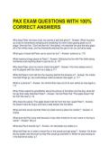 PAX EXAM QUESTIONS WITH 100&percnt; CORRECT ANSWERS 