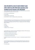 HESI RN Mental Health NGN Format Exam 2025&ndash;2026 &ndash; Verified Real Questions & Correct Answers