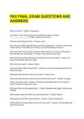 PAX FINAL EXAM QUESTIONS AND ANSWERS 