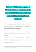 FEMA IS-0700&period;b&colon; An introduction to NIMS&comma; IS-700&period;B&colon; An Introduction to the National Incident Management System Exam 2026 Questions and Answers Graded A&plus;