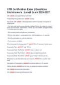 CPR Certification Exam &vert; Questions  And Answers &vert; Latest Exam 2026-2027 
