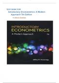 TEST BANK FOR Introductory Econometrics&colon; A Modern Approach 7th Edition by Jeffrey M&period; Wooldridge