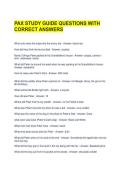 PAX STUDY GUIDE QUESTIONS WITH CORRECT ANSWERS