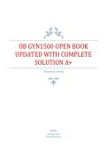 OB GYN1500 OPEN BOOK UPDATED WITH COMPLETE SOLUTION A&plus;