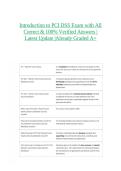 Introduction to PCI DSS Exam with All Correct & 100&percnt; Verified Answers &vert;Latest Update &vert;Already Graded A&plus; 