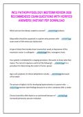 WCU PATHOPHYSIOLOGY MIDTERM REVIEW 2026  RECOMMENDED EXAM QUESTIONS WITH VERIFIED  ANSWERS &vert; INSTANT PDF DOWNLOAD