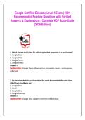 Google Certified Educator Level 1 Exam &vert; 100&plus;  Recommended Practice Questions with Verified  Answers & Explanations &vert; Complete PDF Study Guide  &lpar;2026 Edition&rpar;