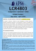 LCR4803 Assignment 1 &lpar;ANSWERS&rpar; Semester 1 2026 - DISTINCTION GUARANTEED