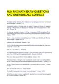 NLN PAX MATH EXAM QUESTIONS AND ANSWERS ALL CORRECT