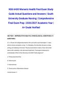 NSG 6430 Women's Health Final Exam Study Guide Actual Questions and Answers &vert; South University Graduate Nursing &vert; Comprehensive Final Exam Prep &vert; 2026&sol;2027 Academic Year &vert; A&plus; Grade Verified