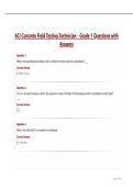 ACI Concrete Field Testing Technician - Grade 1 Questions with Answers