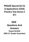 Praxis Special Education 5354 Practice Test &vert; CK & Applications Forms 1 & 2 PDF