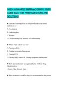N5334 ADVANCED PHARMACOLOGY STUDY GUIDE 2026 TEST PAPER QUESTIONS AND SOLUTIONS