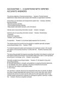 ACCOUNTING 1 &ndash; 3 QUESTIONS WITH VERIFIED ACCURATE ANSWERS